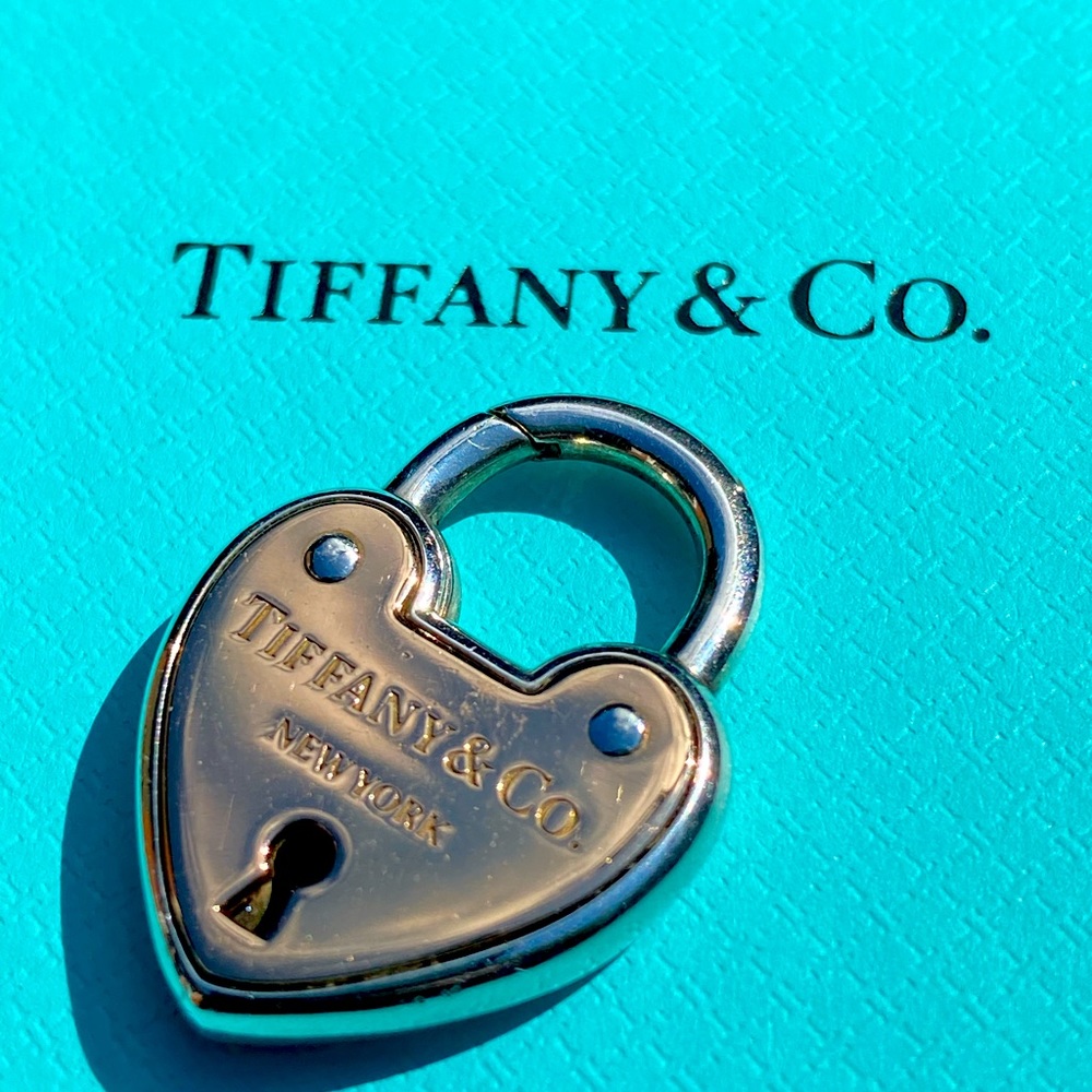 Authentic Tiffany Co 18k Rose Gold and Sterling Silver Padlock Lock